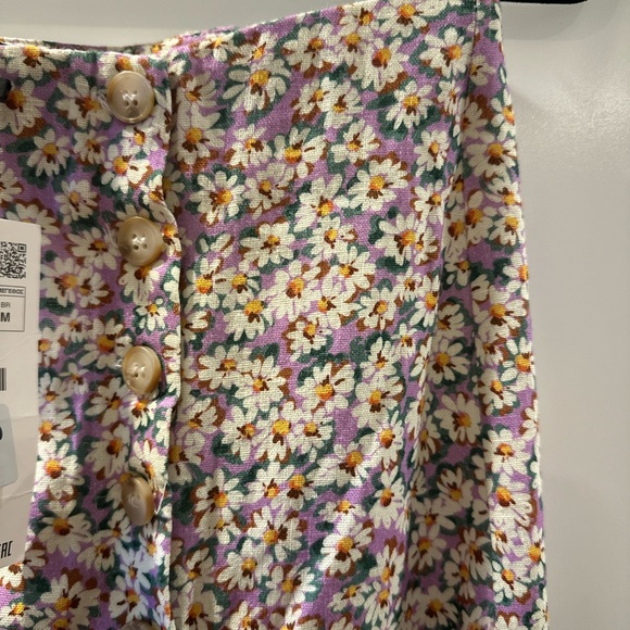 Zara Lavender Floral Midi Skirt and Crop Top Set NWT - Picture 4 of 8